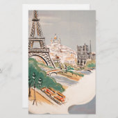 Vintager Eiffelturm Paris Luftreisewerbung Briefpapier (Vorne/Hinten)
