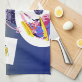 Vintager Eiffelturm Paris Luftreisewerbung Geschirrtuch (Viertel Falte)