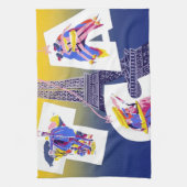 Vintager Eiffelturm Paris Luftreisewerbung Geschirrtuch (Vertikal)