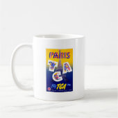 Vintager Eiffelturm Paris Luftreisewerbung Kaffeetasse (Links)
