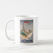 Vintager Eiffelturm Paris Luftreisewerbung Kaffeetasse (Links)