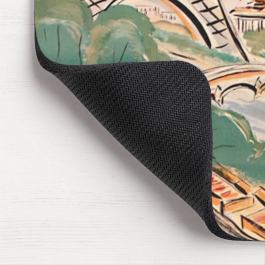 Vintager Eiffelturm Paris Luftreisewerbung Mousepad (Ecke)