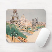 Vintager Eiffelturm Paris Luftreisewerbung Mousepad (Mit Mouse)