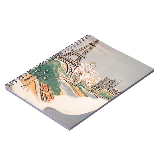 Vintager Eiffelturm Paris Luftreisewerbung Notizblock (Linke Seite)