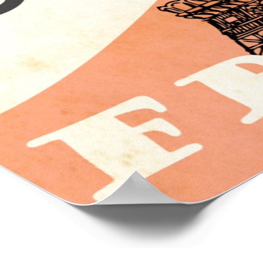 Vintager Eiffelturm Paris Luftreisewerbung Poster (Ecke)