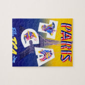 Vintager Eiffelturm Paris Luftreisewerbung Puzzle (Horizontal)