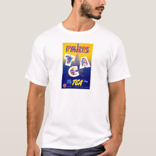 Vintager Eiffelturm Paris Luftreisewerbung T-Shirt