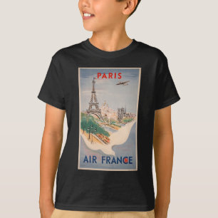 Vintager Eiffelturm Paris Luftreisewerbung T-Shirt