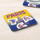 Vintager Eiffelturm Paris Luftreisewerbung Untersetzer (Linke Seite)