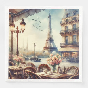 Vintager Eiffelturm Paris Malerei Serviette