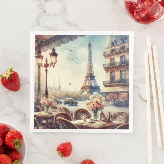 Vintager Eiffelturm Paris Malerei Serviette (Beispiel)