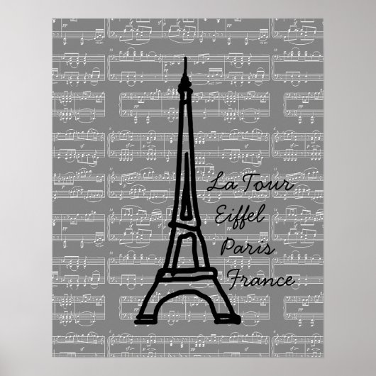 Vintager Eiffelturm Paris Poster (Vorne)