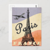 Vintager Eiffelturm Paris Postkarte (Vorne/Hinten)