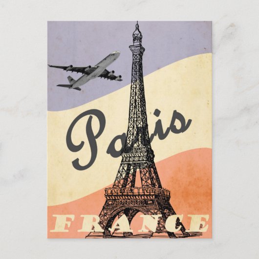 Vintager Eiffelturm Paris Postkarte (Vorderseite)