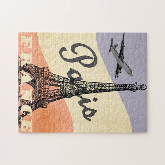 Vintager Eiffelturm Paris Puzzle (Horizontal)