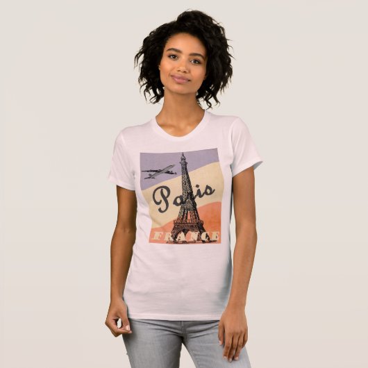 Vintager Eiffelturm Paris T-Shirt (Vorne ganz)