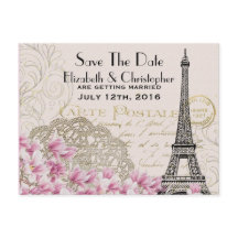 Vintager Eiffelturm Pariser Stil Save the Date