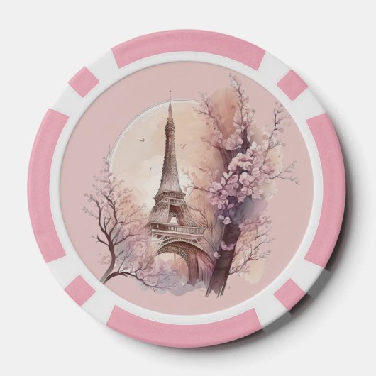 Vintager Eiffelturm Poker Chip (Rückseite)