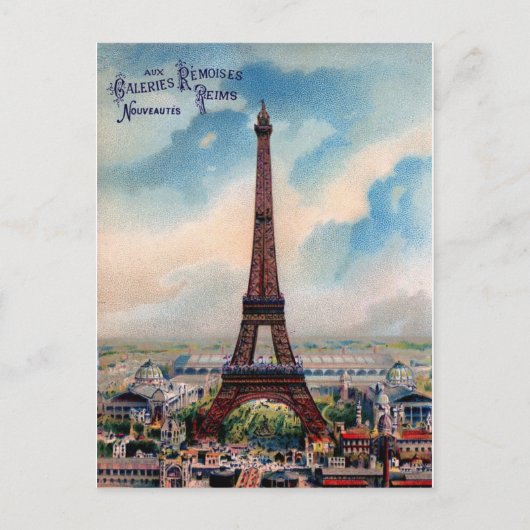 Vintager Eiffelturm Post-Card Paris Postkarte (Vorderseite)