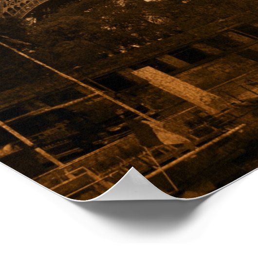 Vintager Eiffelturm Poster (Ecke)