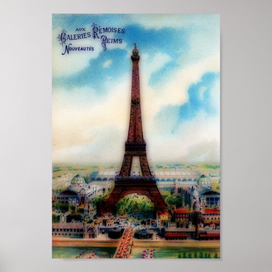 Vintager Eiffelturm Poster (Vorne)