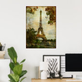 Vintager Eiffelturm Poster (Heimbüro)