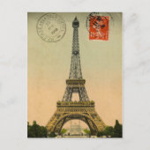 Vintager Eiffelturm Postkarte (Vorderseite)