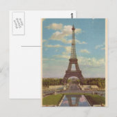 Vintager Eiffelturm Postkarte (Vorne/Hinten)