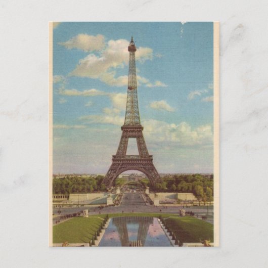 Vintager Eiffelturm Postkarte (Vorderseite)