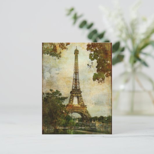 Vintager Eiffelturm Postkarte (Stehend Vorderseite)