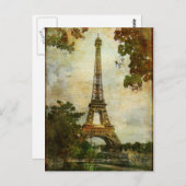 Vintager Eiffelturm Postkarte (Vorne/Hinten)