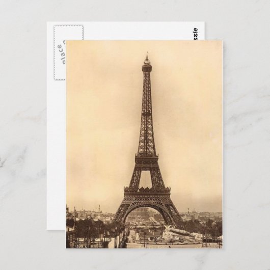 Vintager Eiffelturm Postkarte (Vorne/Hinten)
