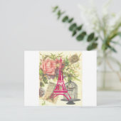 Vintager Eiffelturm Postkarte (Stehend Vorderseite)