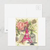 Vintager Eiffelturm Postkarte (Vorne/Hinten)