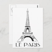 Vintager Eiffelturm Postkarte (Vorne/Hinten)