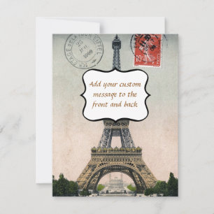 Vintager Eiffelturm Postkarte