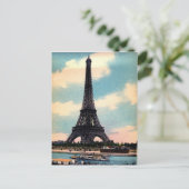 Vintager Eiffelturm Postkarte (Stehend Vorderseite)