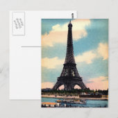 Vintager Eiffelturm Postkarte (Vorne/Hinten)