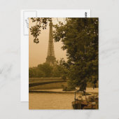 Vintager Eiffelturm Postkarte (Vorne/Hinten)