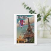Vintager Eiffelturm Postkarte (Stehend Vorderseite)