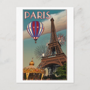 Vintager Eiffelturm Postkarte
