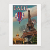 Vintager Eiffelturm Postkarte (Vorderseite)