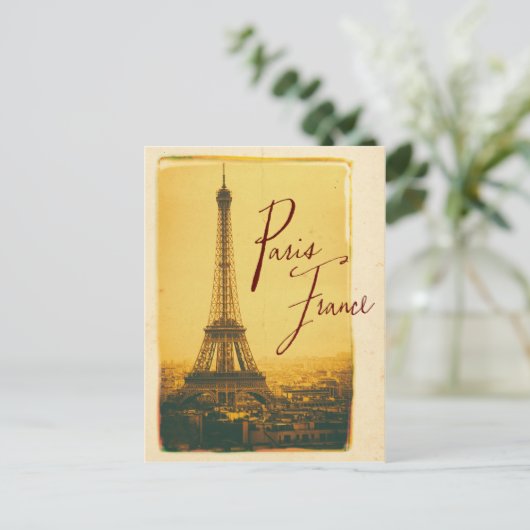 Vintager Eiffelturm Postkarte (Stehend Vorderseite)