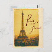 Vintager Eiffelturm Postkarte (Vorne/Hinten)