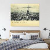 Vintager Eiffelturm Postkarte Kunst, Dichtung und  Leinwanddruck (Insitu (Schlafzimmer))
