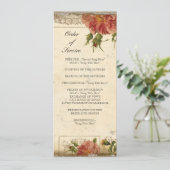 Vintager Eiffelturm Rose Einladung (Stehend Vorderseite)