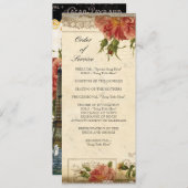 Vintager Eiffelturm Rose Einladung (Vorne/Hinten)