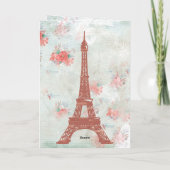 Vintager Eiffelturm, Santa, Paris, Weihnachten (Rückseite)