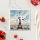 Vintager Eiffelturm Serviette (Beispiel)