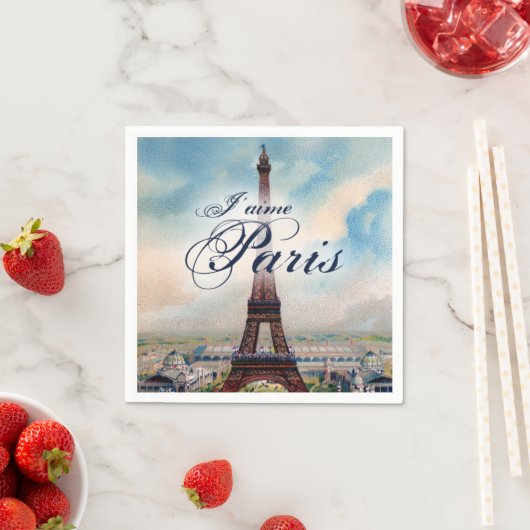 Vintager Eiffelturm Serviette (Beispiel)